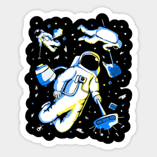 Astronaut Space Junk Satellite Gift Sticker